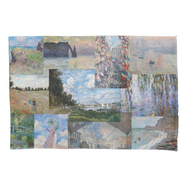 Claude Monet - Meisterwerke Patchwork Kissenbezug (Vorderseite)