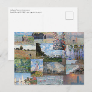 Claude Monet - Meisterwerke Patchwork Postkarte