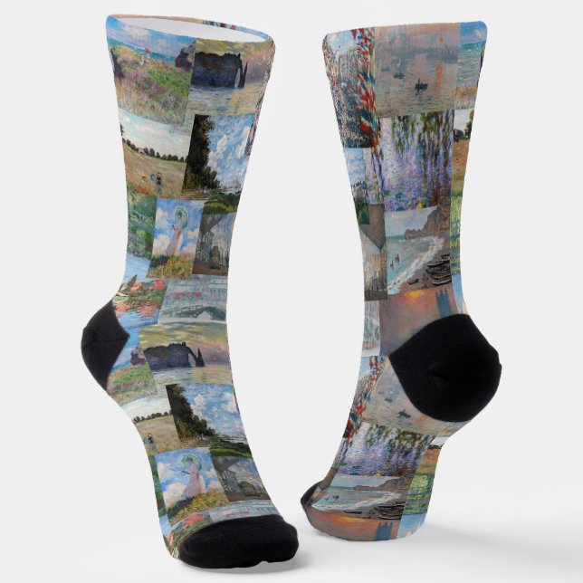 Claude Monet - Meisterwerke Patchwork Socken (Gewinkelt)