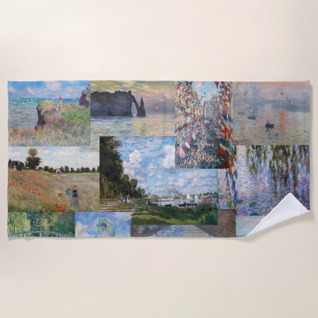 Claude Monet - Meisterwerke Patchwork Strandtuch (Vorderseite)