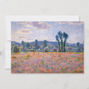 Claude Monet - Mohnfeld 1890 (Giverny) Dankeskarte