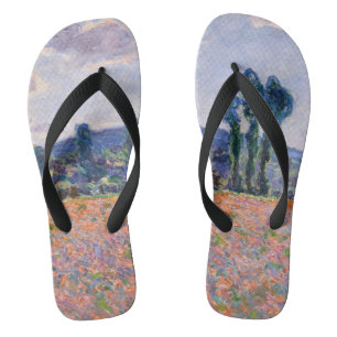 Claude Monet - Mohnfeld 1890 (Giverny) Flip Flops