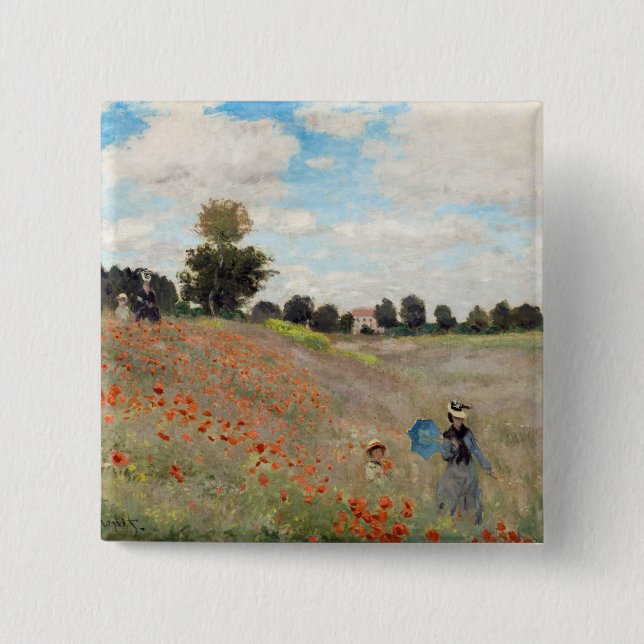 Claude Monet - Mohnfeld Button (Vorderseite)