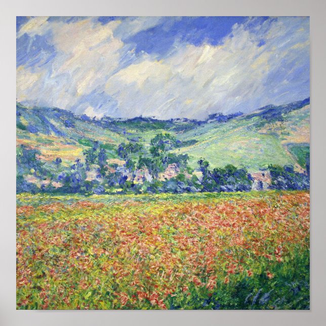 Claude Monet - Mohnfeld, Giverny-Ausläufer, Poster (Vorne)