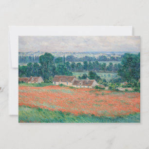 Claude Monet - Mohnfeld, Giverny Dankeskarte