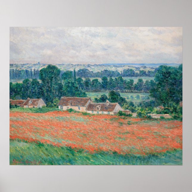 Claude Monet - Mohnfeld, Giverny Poster (Vorne)