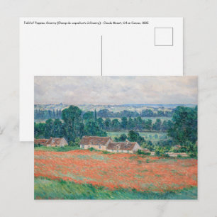 Claude Monet - Mohnfeld, Giverny Postkarte