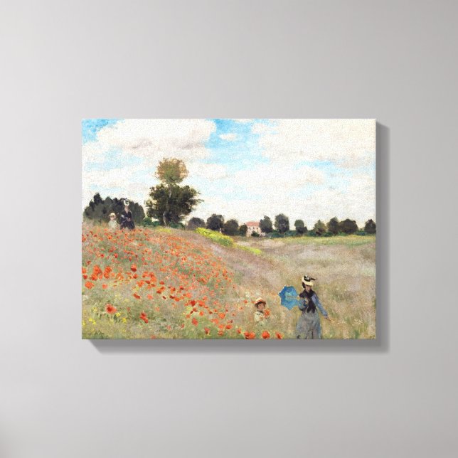 Claude Monet - Mohnfeld Leinwanddruck (Vorderseite)