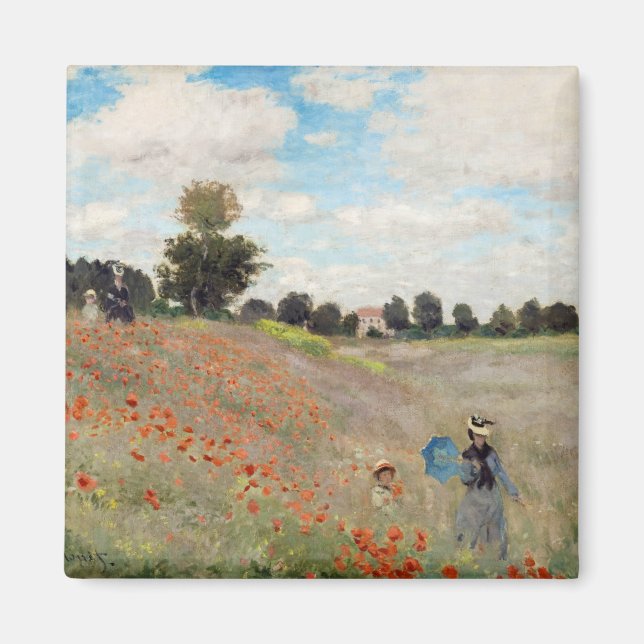 Claude Monet - Mohnfeld Magnet (Vorne)