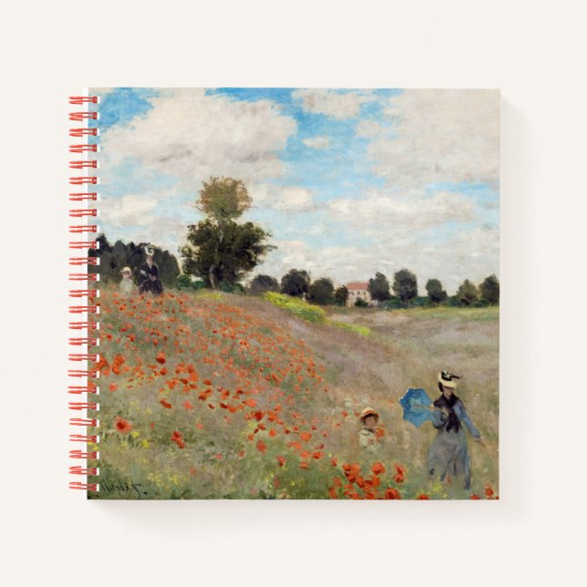 Claude Monet - Mohnfeld Notizbuch (Vorderseite)