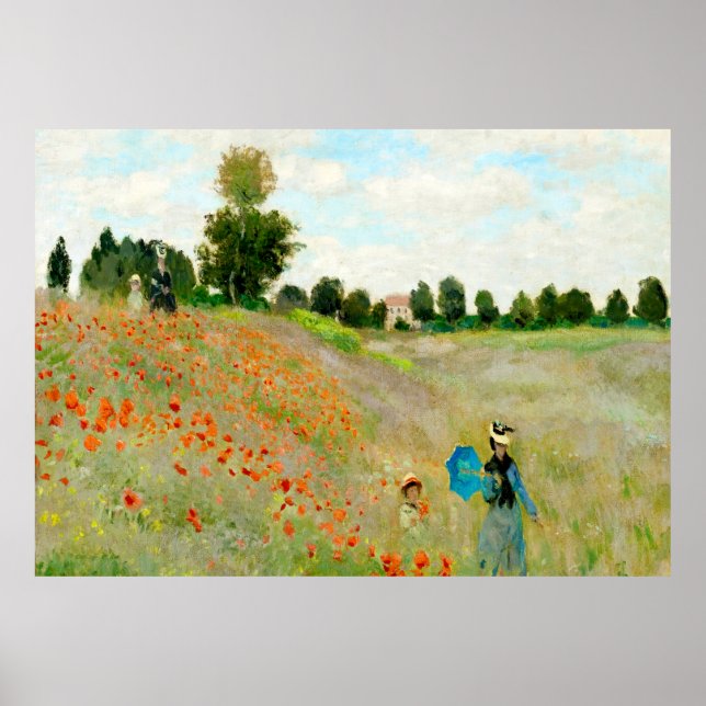 Claude Monet - Mohnfeld Poster (Vorne)