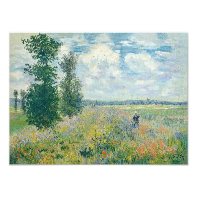 Claude Monet - Mohnfelder bei Argentinien (1875) Fotodruck (Vorne)