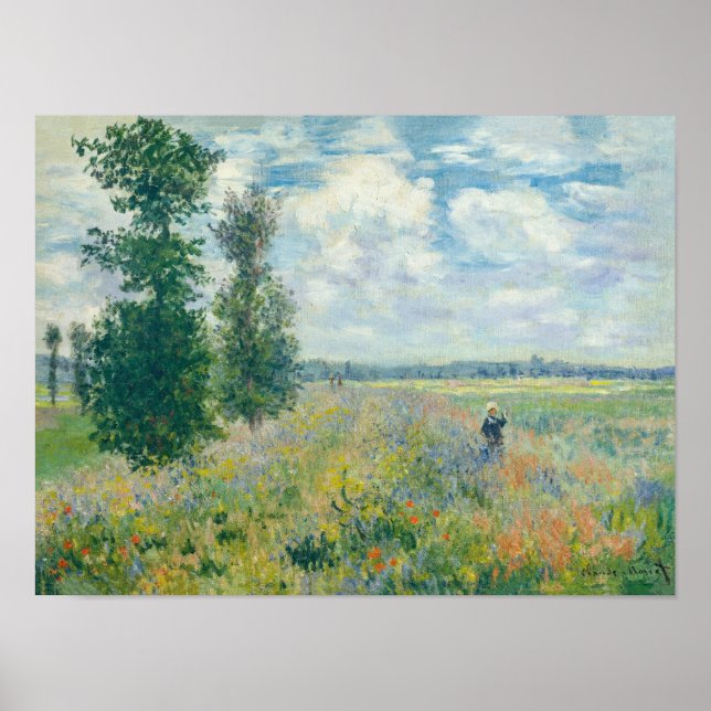 Claude Monet - Mohnfelder bei Argentinien (1875) Poster (Vorne)