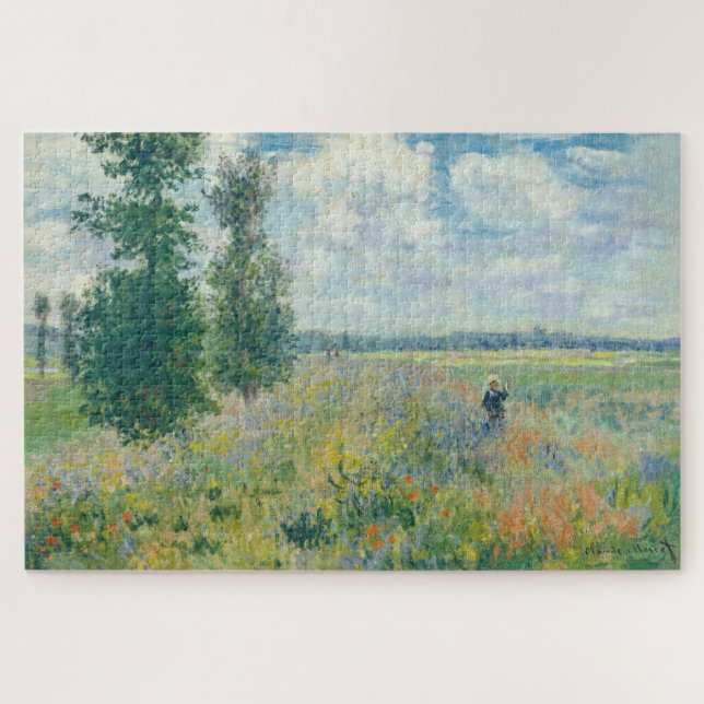 Claude Monet - Mohnfelder bei Argentinien (1875) Puzzle (Horizontal)