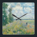Claude Monet - Mohnfelder bei Argentinien (1875) Quadratische Wanduhr<br><div class="desc">Mohnfelder bei Argentinien - Claude Monet,  Oil on Leinwand,  1875</div>