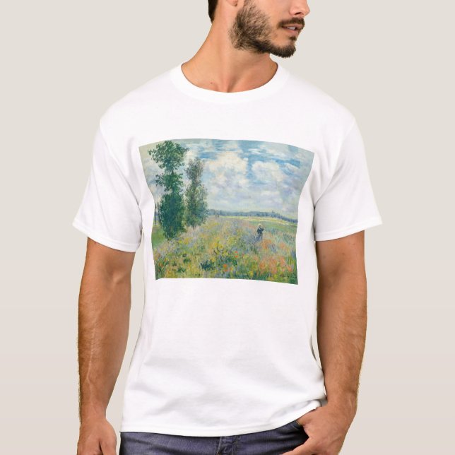 Claude Monet - Mohnfelder bei Argentinien (1875) T-Shirt (Vorderseite)