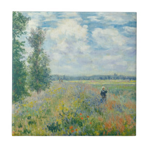 Claude Monet - Mohnfelder nahe Argenteuil (1875) Fliese