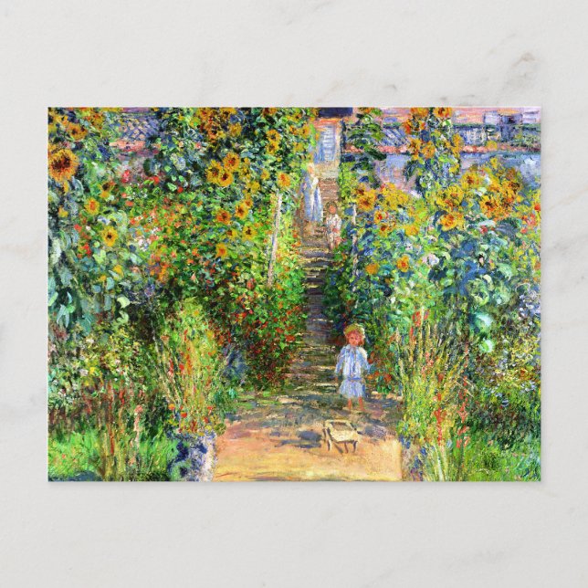 Claude Monet: Monet's Garden at Vétheuil Postkarte (Vorderseite)