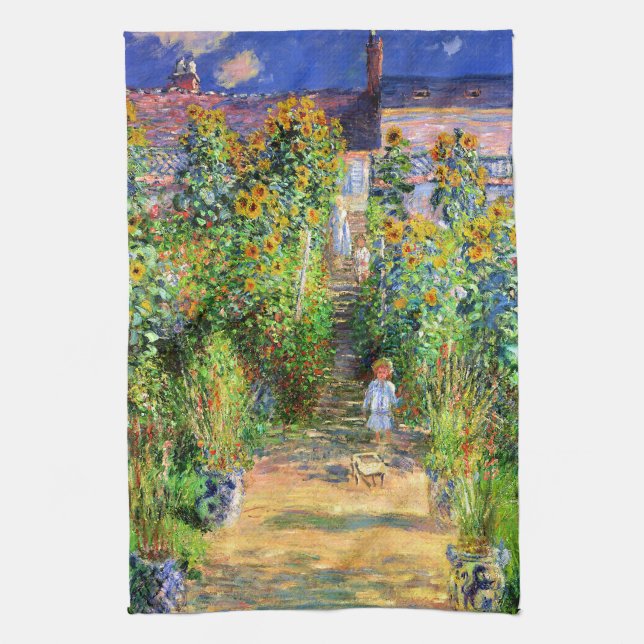 Claude Monet: Monets Garten bei Vétheuil Handtuch (Vertikal)