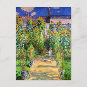 Claude Monet: Monets Garten in Vétheuil Postkarte