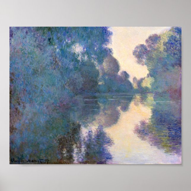 Claude Monet Morning an der Seine bei Giverny Poster (Vorne)