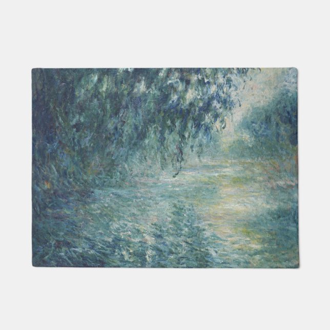 Claude Monet Morning an der Seine Fußmatte (Vorderseite)