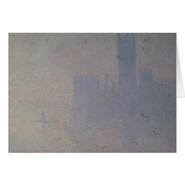 Claude Monet | Möwen über Häuser des Parlaments (Vorderseite (Horizontal))