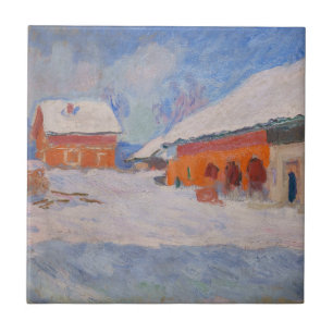 Claude Monet - Norwegen, Rote Häuser in Bjornegaar Fliese