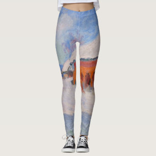 Claude Monet - Norwegen, Rote Häuser in Bjornegaar Leggings