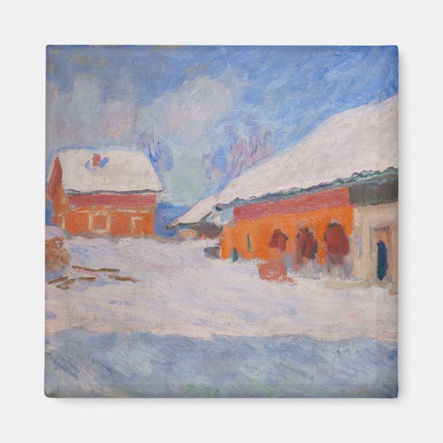 Claude Monet - Norwegen, Rote Häuser in Bjornegaar Magnet (Vorne)