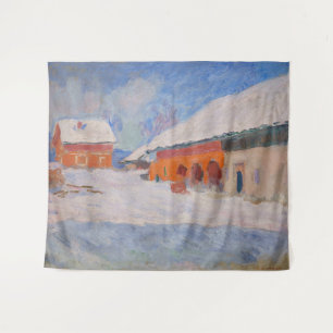 Claude Monet - Norwegen, Rote Häuser in Bjornegaar Wandteppich