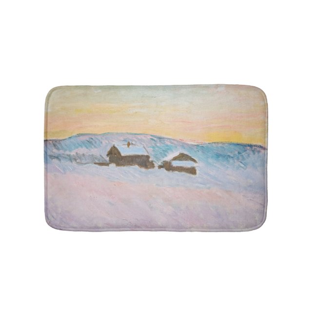 Claude Monet - Norwegische Landschaft, Blaue Häuse Badematte (Vorderseite)