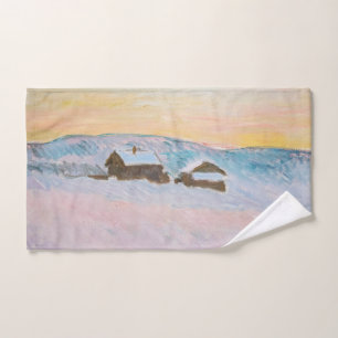 Claude Monet - Norwegische Landschaft, Blaue Häuse Badhandtuch Set
