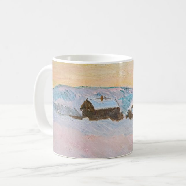Claude Monet - Norwegische Landschaft, Blaue Häuse Kaffeetasse (Vorderseite Links)