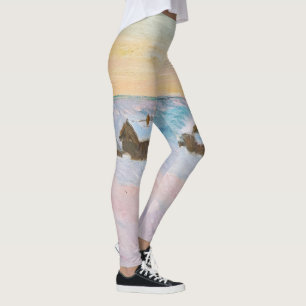Claude Monet - Norwegische Landschaft, Blaue Häuse Leggings
