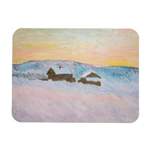 Claude Monet - Norwegische Landschaft, Blaue Häuse Magnet