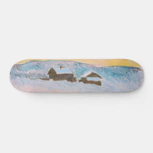 Claude Monet - Norwegische Landschaft, Blaue Häuse Skateboard