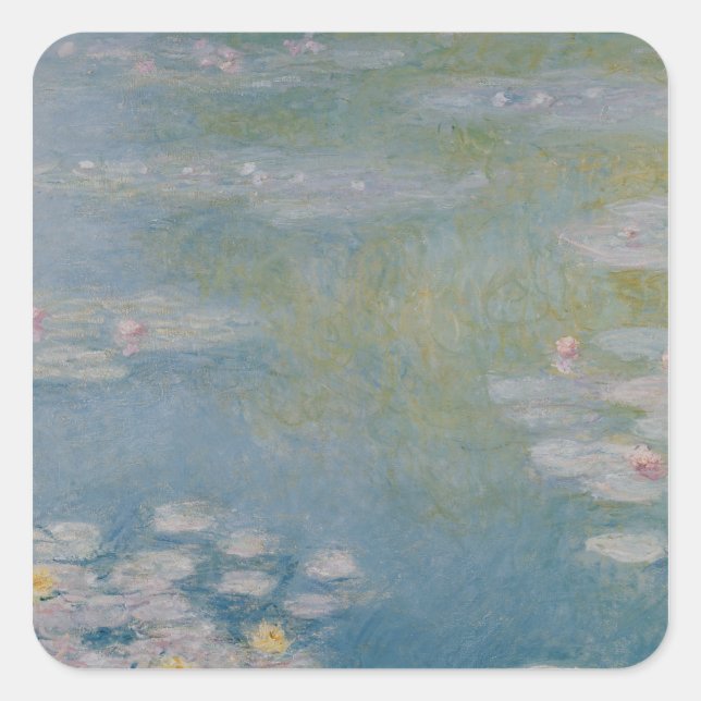 Claude Monet | Nympheas at Giverny, 1908 Quadratischer Aufkleber (Vorderseite)