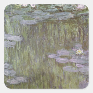 Claude Monet   Nympheas at Giverny, 1918 Quadratischer Aufkleber