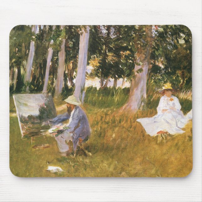 Claude Monet Painting, Edge of a Wood von Sargent Mousepad (Vorne)
