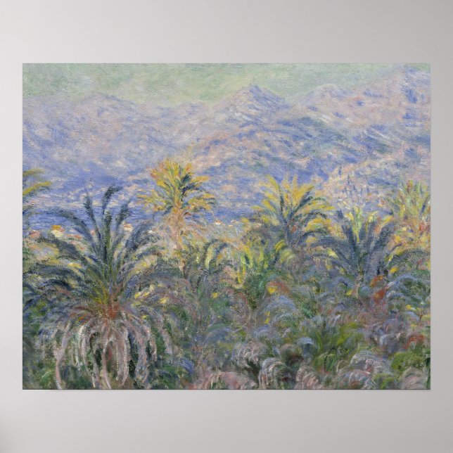 Claude Monet - Palmen in Bordighera Poster (Vorne)