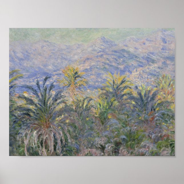 Claude Monet - Palmen in Bordighera Poster (Vorne)