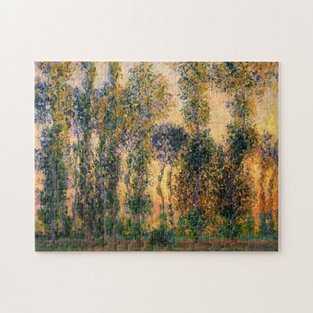Claude Monet: Pappeln bei Giverny im Sonnenaufgang Puzzle (Horizontal)