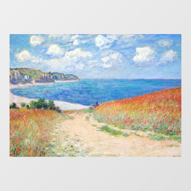 Claude Monet - Path in Wheat Fields at Pourville Fensteraufkleber (Blatt)