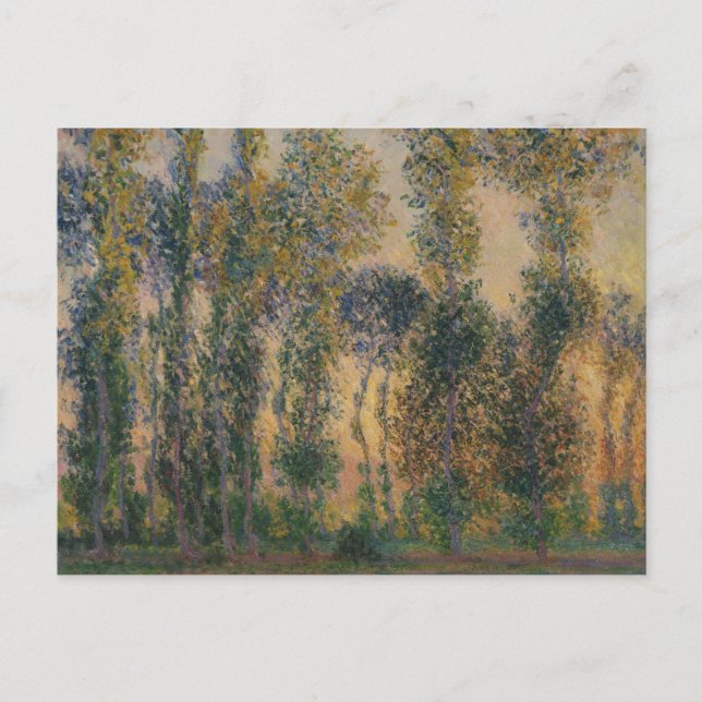 Claude Monet - Poplars bei Giverny, Sonnenaufgang Postkarte (Vorderseite)