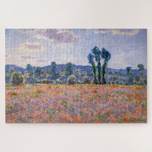 Claude Monet - Poppy Field 1890 (Giverny) Puzzle (Horizontal)