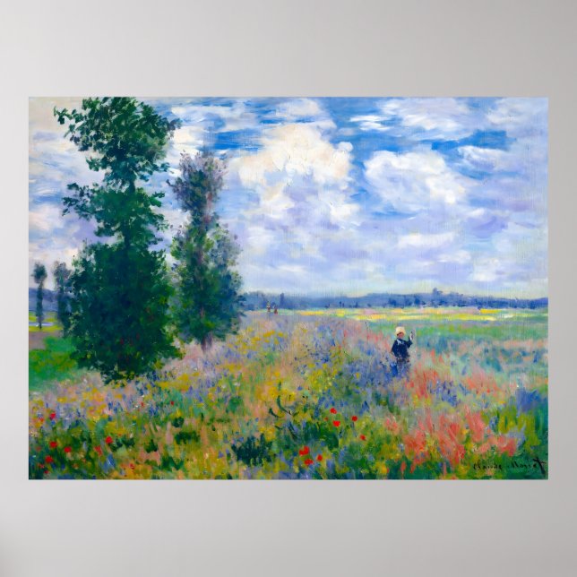 Claude Monet, Poppy Fields bei Argenteuil, 1875 Poster (Vorne)