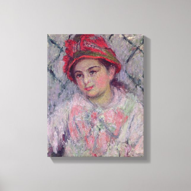 Claude Monet | Portrait von Blanche Hoschede Leinwanddruck (Vorderseite)