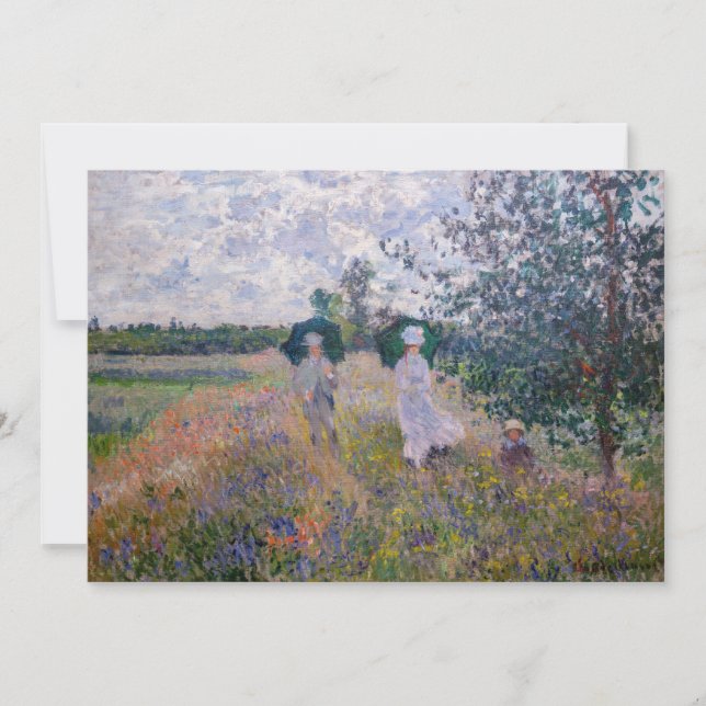 Claude Monet - Promenade in der Nähe von Argenteui Dankeskarte (Vorderseite)
