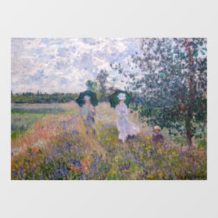 Claude Monet - Promenade in der Nähe von Argenteui Fensteraufkleber